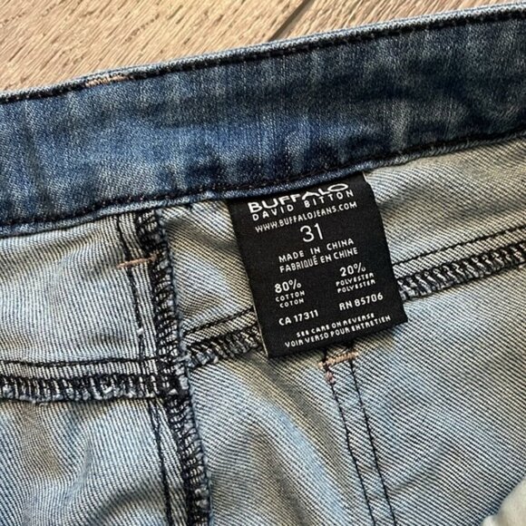 Buffalo Felow Mid rise Flare Jeans 31 Blue Wash Stretch Boho Western Retro - Picture 4 of 5